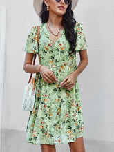 Temperament Fashion Print V Neck Mini Dress