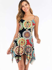 Fashion Sleeveless Round neck Irregular Vest Shift Dresses