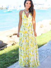 Fashion V neck Backless Vest Maxi Dresses