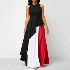 Fashion Sexy Gored Round neck Sleeveless Maxi Dresses