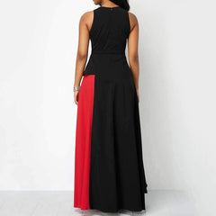 Fashion Sexy Gored Round neck Sleeveless Maxi Dresses