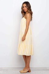 Fashion Stripe Vest Gored Maxi Dresses