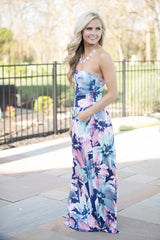 Sexy Vest Backless Print Maxi Dresses