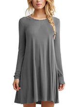Spring long sleeves loose slim Shift Dress