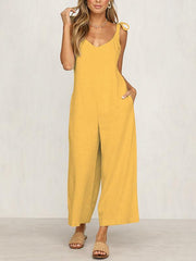 Fashion Woman Tie Loose Jumpsuits