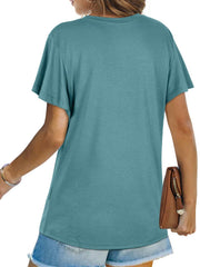 Solid Twist Hem Loose T-shirt