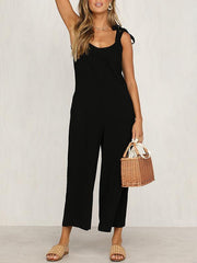 Fashion Woman Tie Loose Jumpsuits