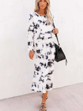 Fashion Sexy Print Round neck Long sleeve Maxi Dresses