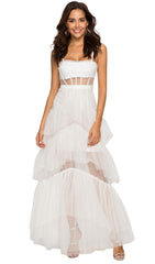 SEASIDE MESH FISHBONE MAXI DRESS