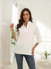 Solid Color Casual Half Sleeve Blouse