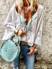 Fashion women white long sleeve cotton blouses