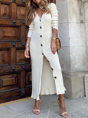 Sexy women v neck long sleeve sweater dress long dresses