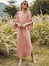 Split long skirt of tall waist pure color dress