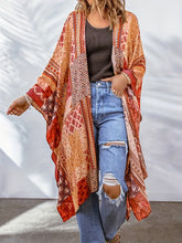 Plus Size Boho Cardigan, Women's Plus Aztec Print Bat Sleeve Open Front Cover Up