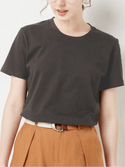 Fashion Casual Solid Color Round Neck Loose Short Sleeve T-Shirt