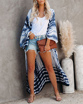 Beach Cover up Swimsuit Kimono with Bohemian Floral Print Vacation Dresses