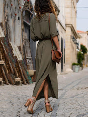 Fashionable Loose Long Sleeved Maxi Dress