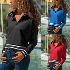 Fashion Stand-Up Collar Long Sleeve Zipper Vest T-Shirt