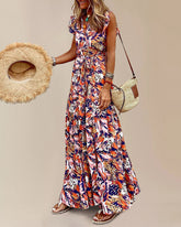 Bohemian Floral Print Daily Holiday Going out V Neck Sleeveless Dress