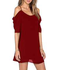 Fashion Vest Short sleeve Shift Dresses