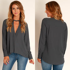 Fashion V neck Women Blouses