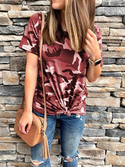 Short sleeved camouflage printed T-shirts
