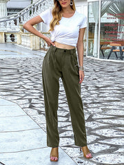 Fashion slim pants solid color women's trousers