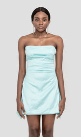 STRAPLESS CORSET DRESS IN GREEN