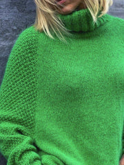 Shirt Sleeve Casual Green Plain Sweater