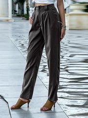 Fashion slim pants solid color women's trousers