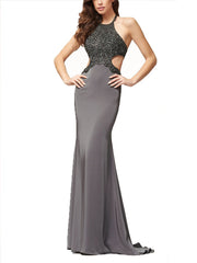 Fashion Sleeveless Sexy Elegant Long Backless Woman Evening Dresses