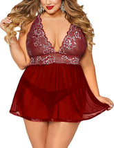 Avidlove Plus Size Lingerie for Mesh Babydoll Chemise Lace Pregnant Boudoir Outfits