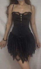 SLEEVELESS LACE MINI DRESS