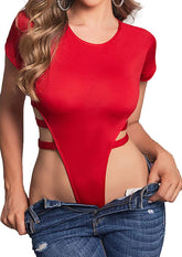 Avidlove Bodysuit Cut Out Short Sleeve Body Suits Leotard Tops Casual Daily Outfits T Shirts S-XXL