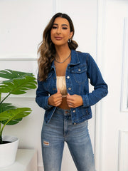 Classic Single-Breasted Long Sleeve Causal Denim Jacket