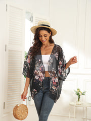 Floral Pattern Loose Chiffon Casual Blouse