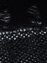 Patchwork Distressed Halter Bodycon Maxi Dress