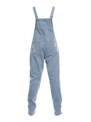 Washed Distressed Denim Overall