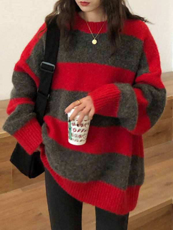 Oversized Stripe Pullover Sweater