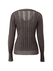 Vintage V Neck Cable Knit Top