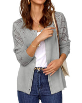 Button Down Crochet Sweater Cardigan - Zeagoo (Us Only)