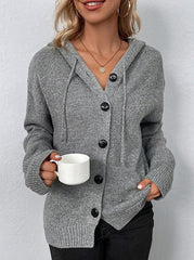 Solid Color Hooded Single Breasted Cross Border Sweater Coats