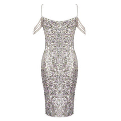 Sling V-neck Colorful Sequin Dress Fashion Hot Girls Wear