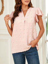 Stylish Look V Neck Short Sleeve Blouse