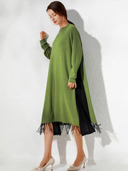 Round Neck Knit Loose Temperament Midi Dress