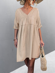 Tie Back Pocket Mini Dress