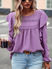 Loose Casual Comfortable Commuting Long Round Neck Blouse