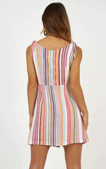 Fashion Sexy Round neck Sleeveless Stripe Shift Dresses