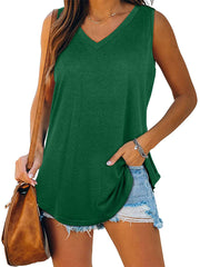 Deep V Neck Loose Fit Flowy Tank Top