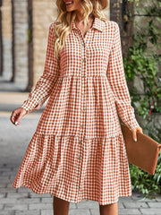 Elegant Casual Commuter Striped V Neck Midi Dress